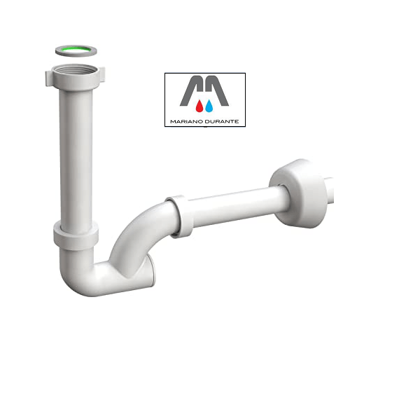 SIFONE COLONNA IN OTTONE SMALTATO BIANCO 1" X LAVABO O BIDET