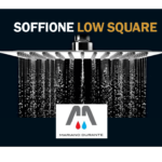 SOFFIONE DOCCIA QUADRATO ACCIAIO INOX  CROMATO BAGNO CASCATA EFFETTO PIOGGIA