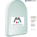 SPECCHIO SEMICIRCOLARE AD ARCO IN DUROLITE BIANCO 40X52CM METAFORM LINEA