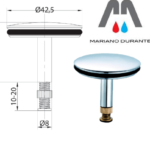 TAPPO SALTERELLO X COLONNA VASCA CROMATO DIAM. 42,5 OTTONE CROMATO