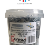 TASSELLO NYLON E VITE ACCIAIO 8-40 BARATTOLO 50 PEZZI