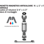 TRONCHETTO DISPOSITIVO MAGNETICO ANTICALCARE UNIVERSALE COMPL DI RIDUZIONI