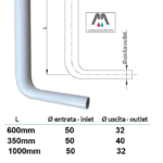 TUBO DI CACCIATA SCARICO CASSETTA ZAINO CASSETTA ALTA PVC