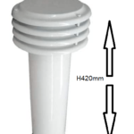 TUBO ESALATORE SCARICO FUMI TERMINALE X SCALDINI A GAS SMALTATO BIANCO DIAM. 130