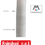 TUBO MONOPARETE ALLUMINIO BIANCO ESTENSIBILE DA 1MT A 3 MT