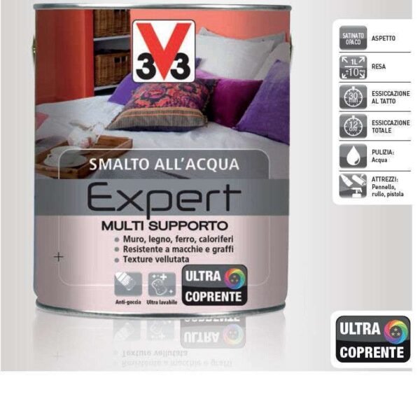 V33 SMALTO ALL'ACQUA EXPERT ULTRA COPRENTE LT 0,5 ARANCIONE SATINATO