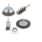 Wolfcraft 3 spazzole metalliche in blister per trapani attacco cilindrico