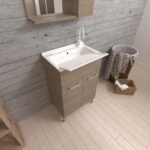 LAVATOIO MOBILE LAVANDERIA ROVERE FUMO con PILOZZO