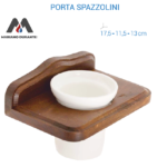 METAFORM SERIE MATHILDE BICCHIERE PORTA SPAZZOLINI LEGNO CERAMICA METAFORM