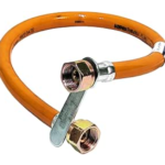 Tubo Flessibile GPL, Arancione, F/F, Class 2 - Gas Propano Butano Liquido - Raccordo per Tubo Flessibile Conforme a EN16436-1 - con Chiavetta, 20x14 mm, Pressione Massima 15 Bar (70 cm)